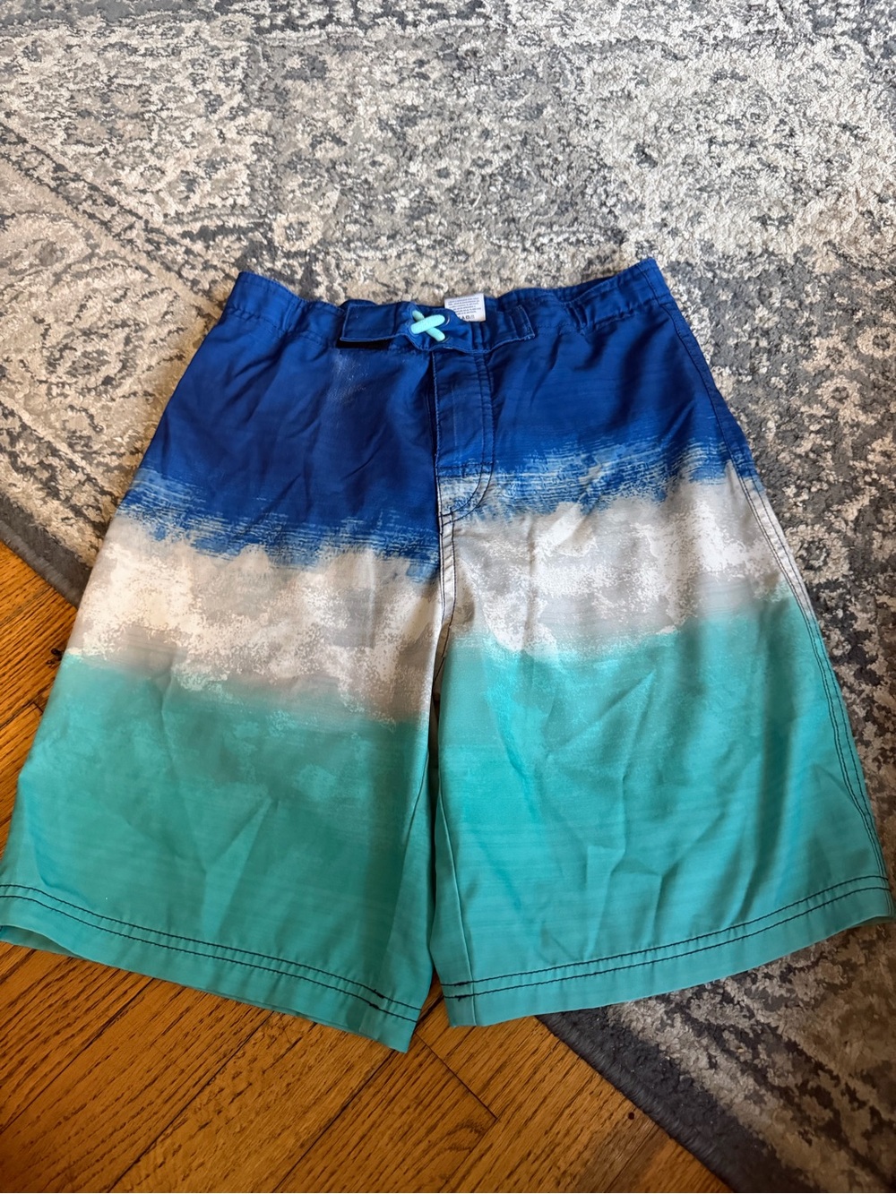 wonder nation Blue Teal Ombre Boys Swim Trunks